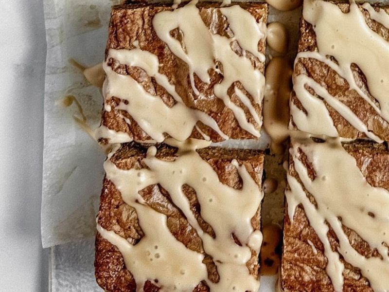 Mocha Chip Blondies with Coffee Glaze