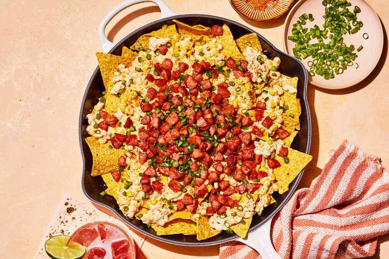 Corn and Smoked Sausage Nachos