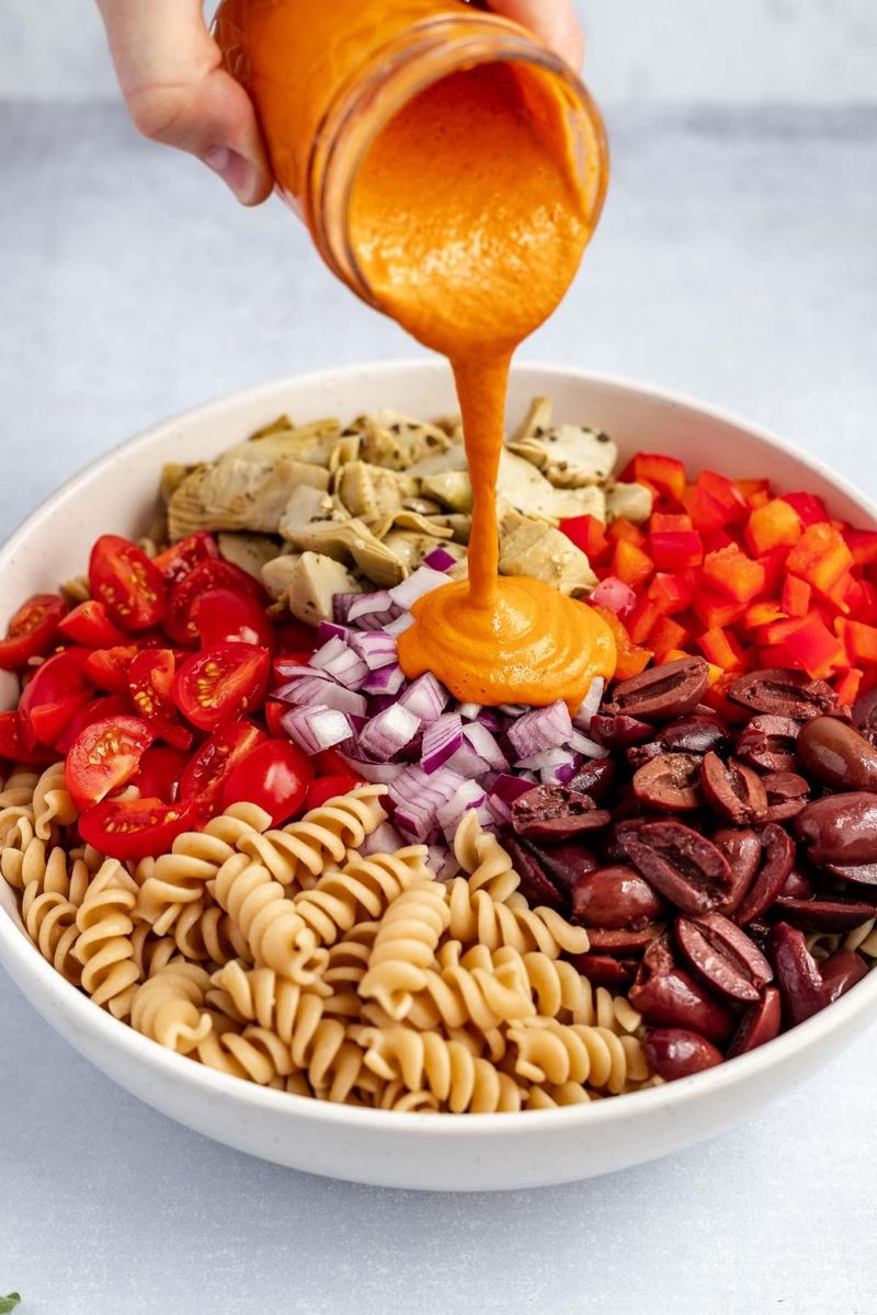 Mayo-Free Pasta Salad with Cashew Dressing