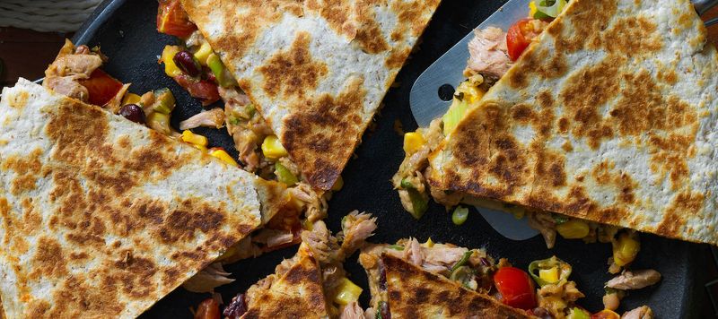 Crispy Tuna Tomato Quesadillas