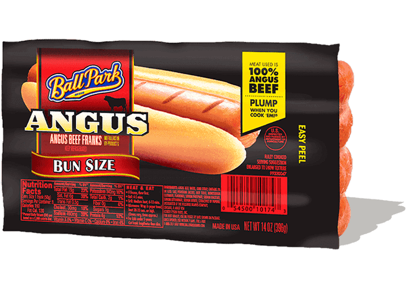 Ball Park Hot Dogs Angus Beef Bun Size