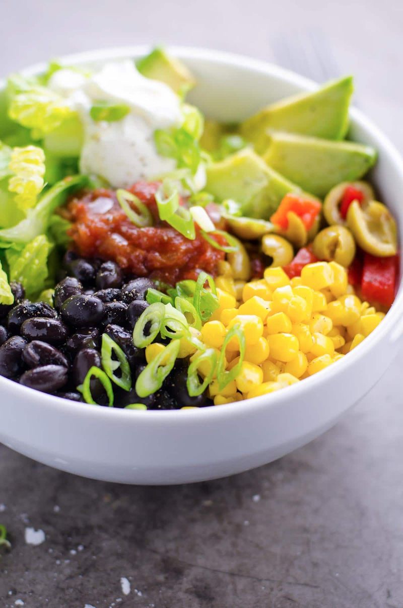 No-Cook Black Bean Taco Bowls