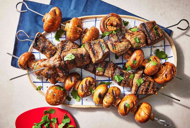 Beef Steak Kabobs with Mushrooms