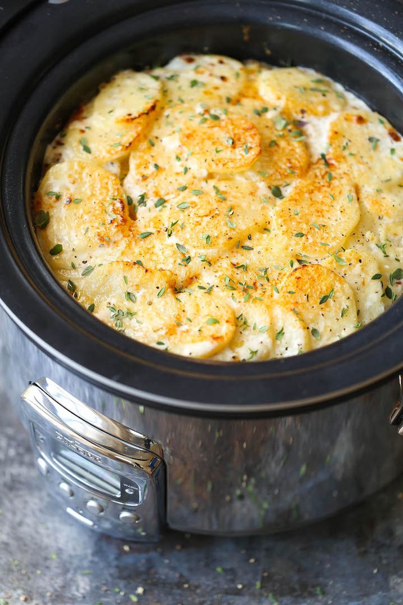 Crockpot Scalloped Potatoes and Ham