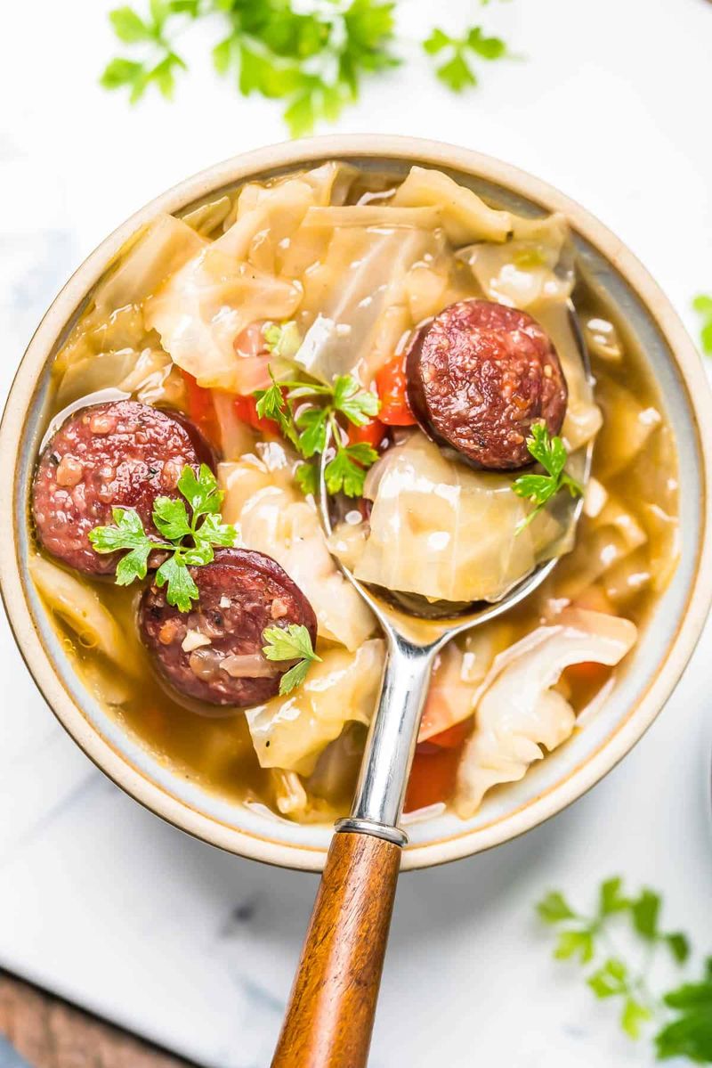 Keto Sausage and Cabbage Soup