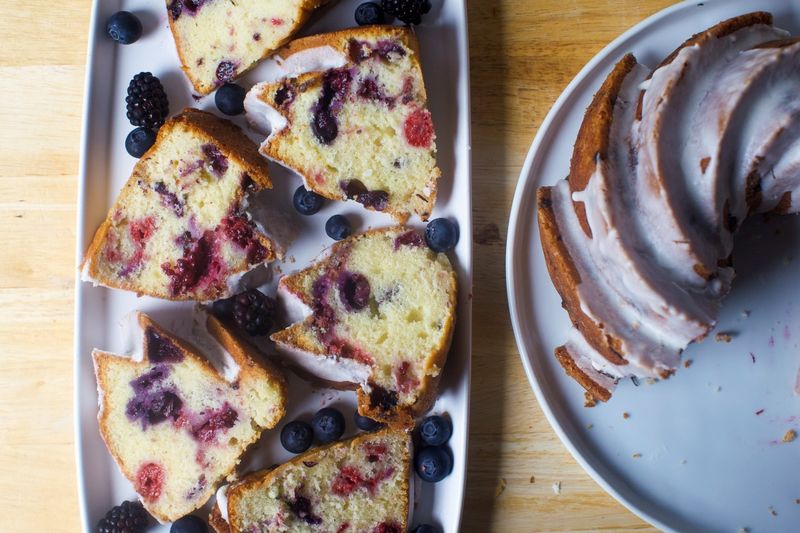 Triple Berry Buttermilk Bundt Cake