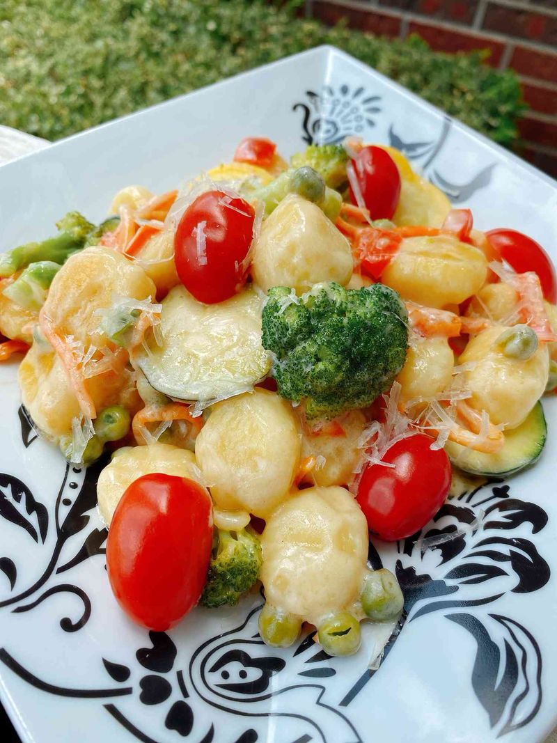 Skillet Gnocchi Primavera with Lemon Cream
