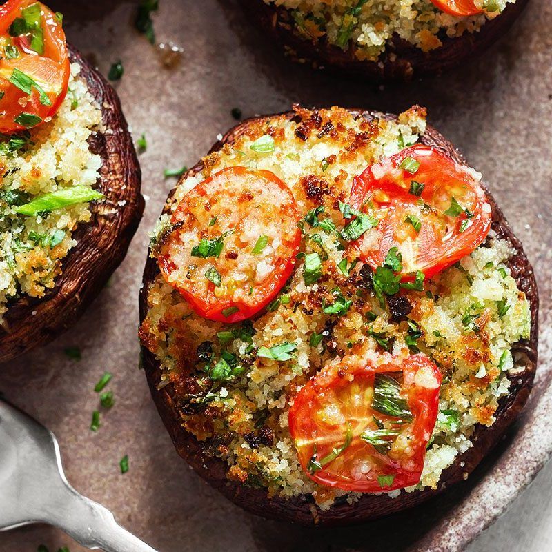 Stuffed Portobello Mushrooms with Cheese