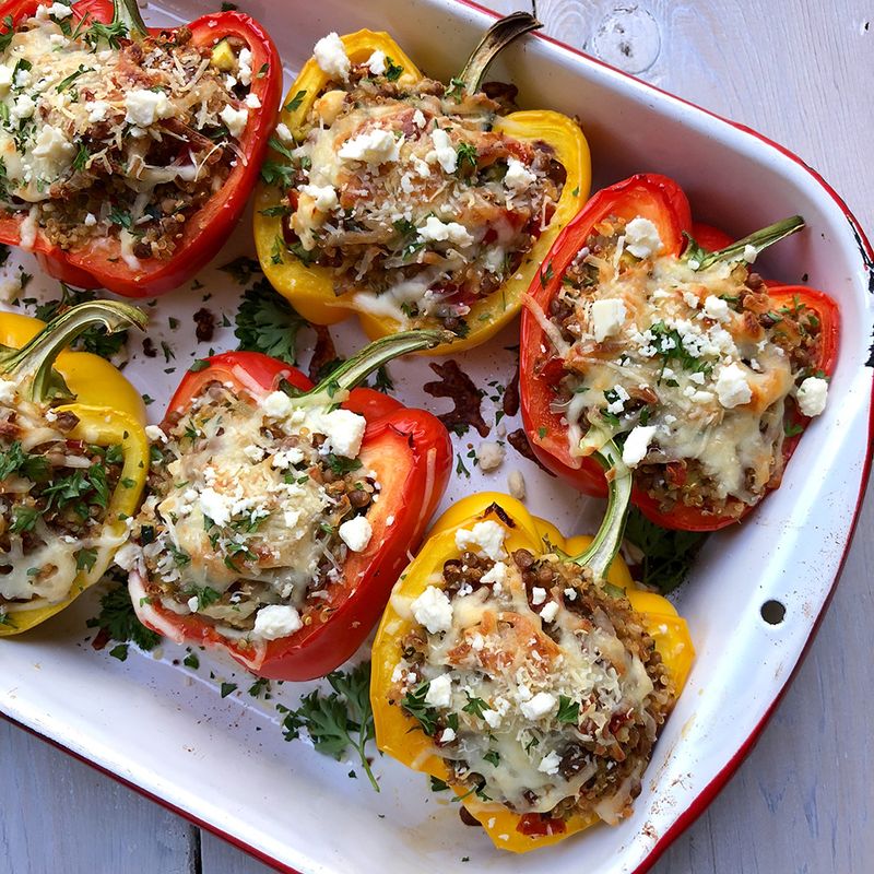 Lentil Stuffed Bell Peppers