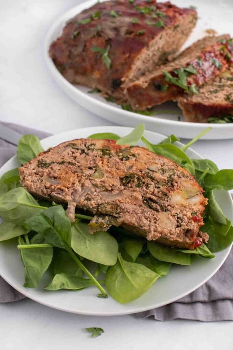Spicy Meatloaf with Collard Greens