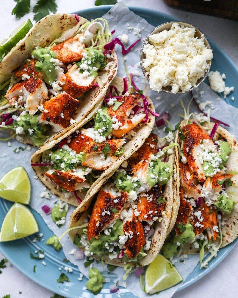 Fish Tacos with Cilantro Lime Slaw