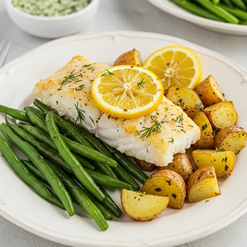 Lemon Herb Cod with Green Beans
