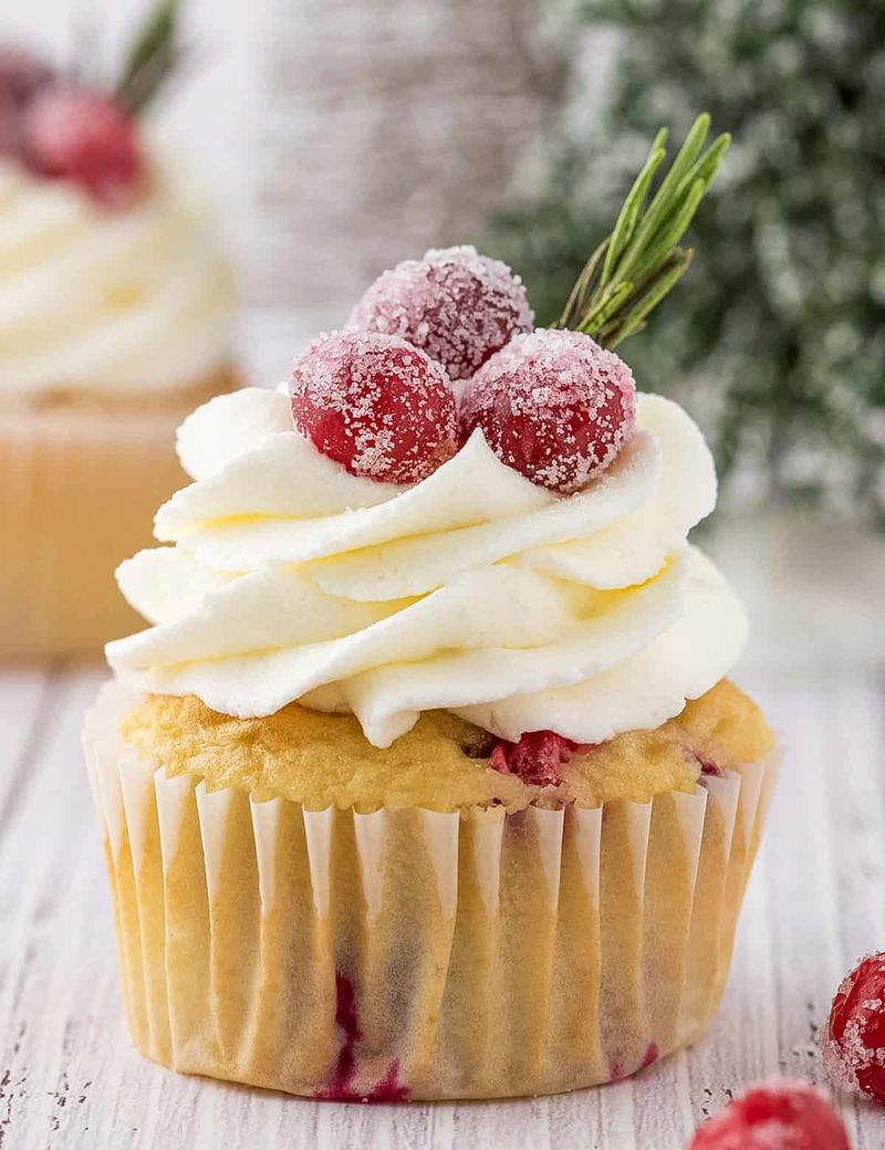 White Chocolate Cranberry Cupcakes