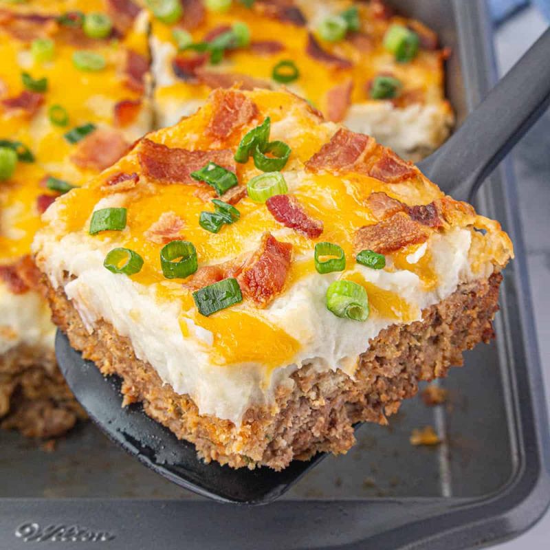 Cowboy Meatloaf Mashed Potato Casserole