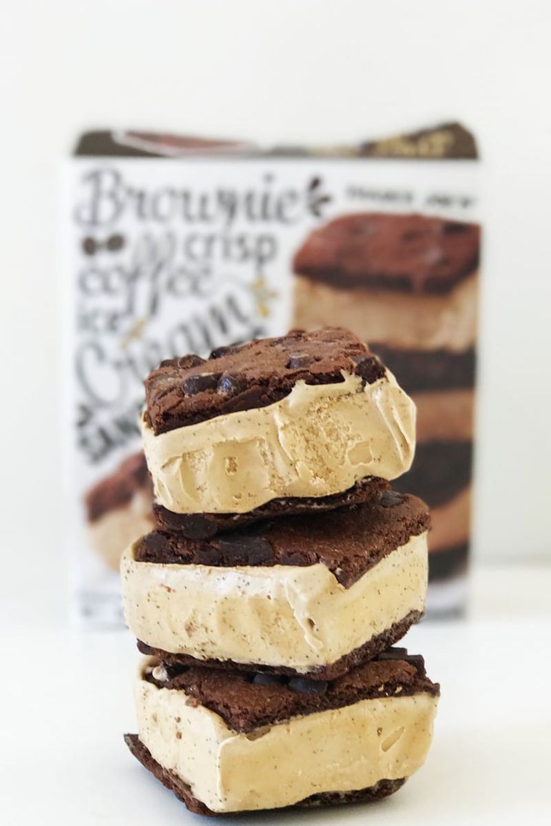 Brownie Crisp Coffee Ice Cream Sandwiches
