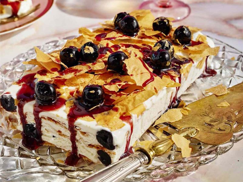 Cherry Ice Cream Cake with Phyllo