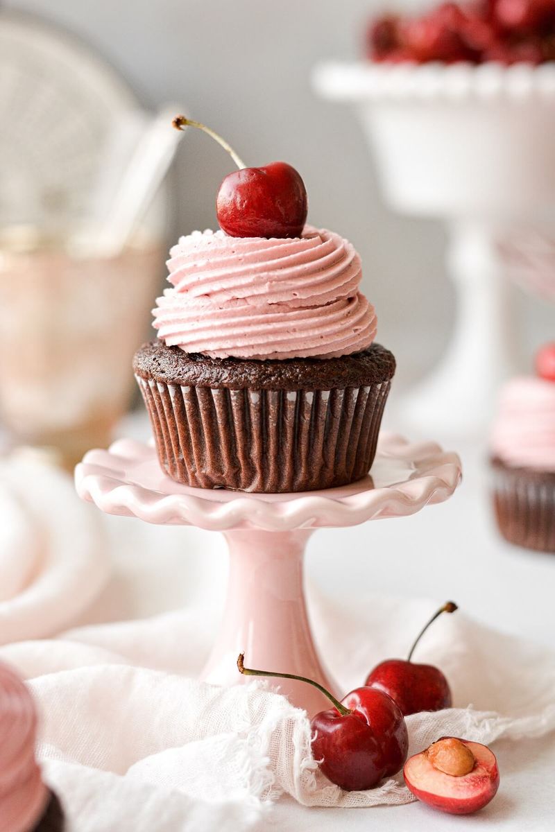Chocolate Covered Cherry Cupcakes
