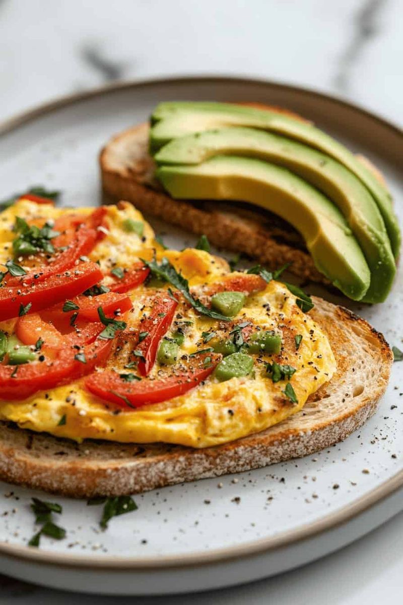 Veggie Omelet with Whole Grain Toast