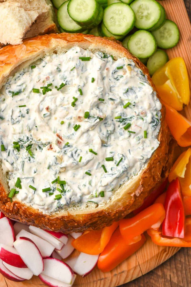 Spinach Dip: Bread Bowl Brilliance
