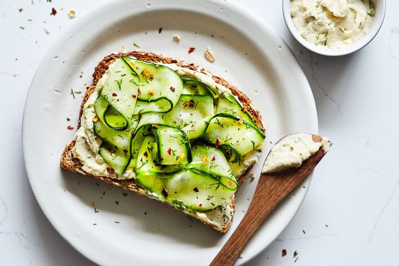 Hummus and Cucumber Toast