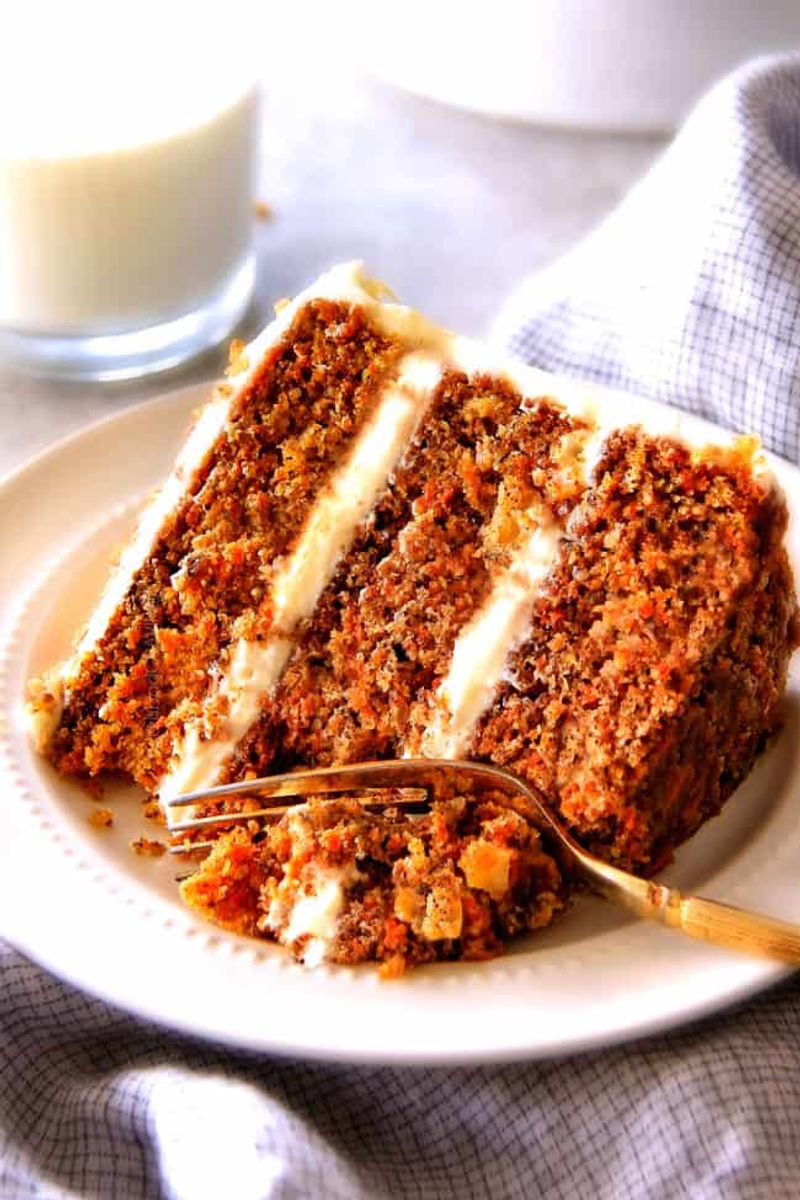 Pineapple Carrot Cake with Orange Cream Cheese Frosting