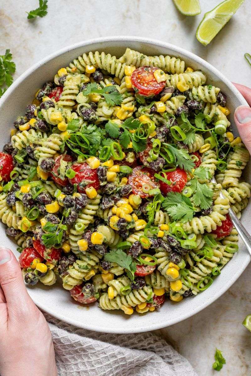 Creamy Avocado Cilantro Lime Pasta Salad
