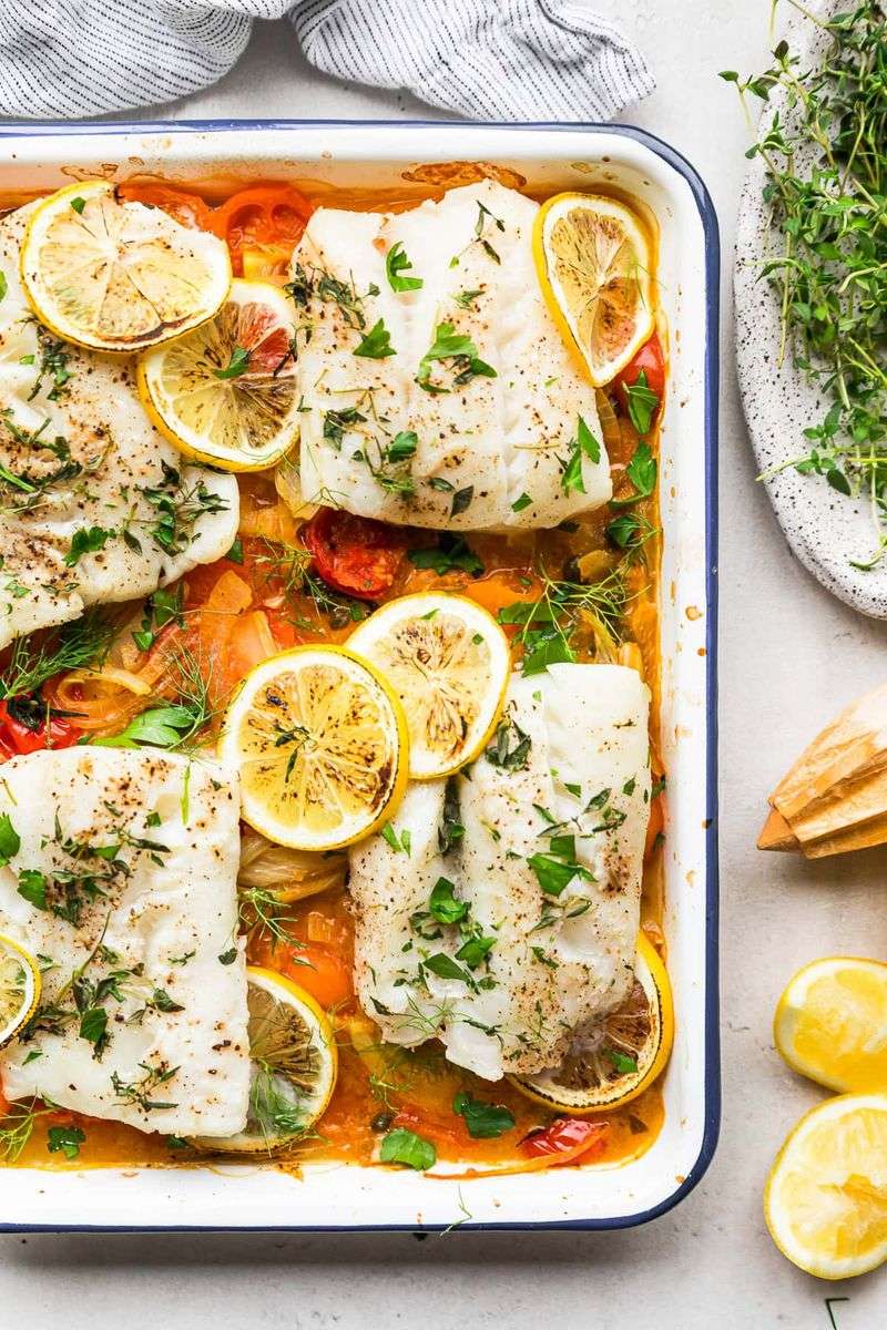 Baked Cod with Herbs