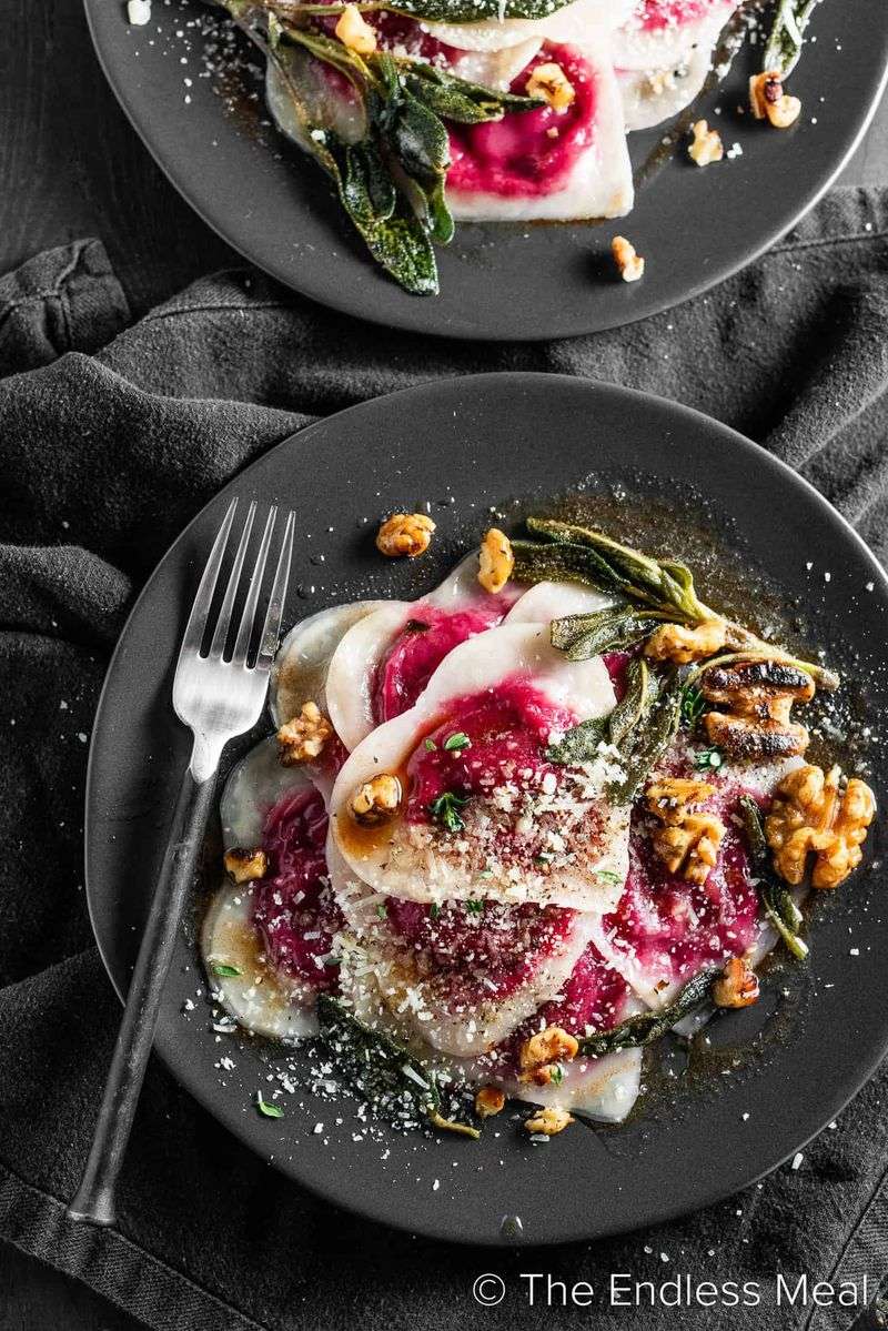 Beet and Goat Cheese Ravioli