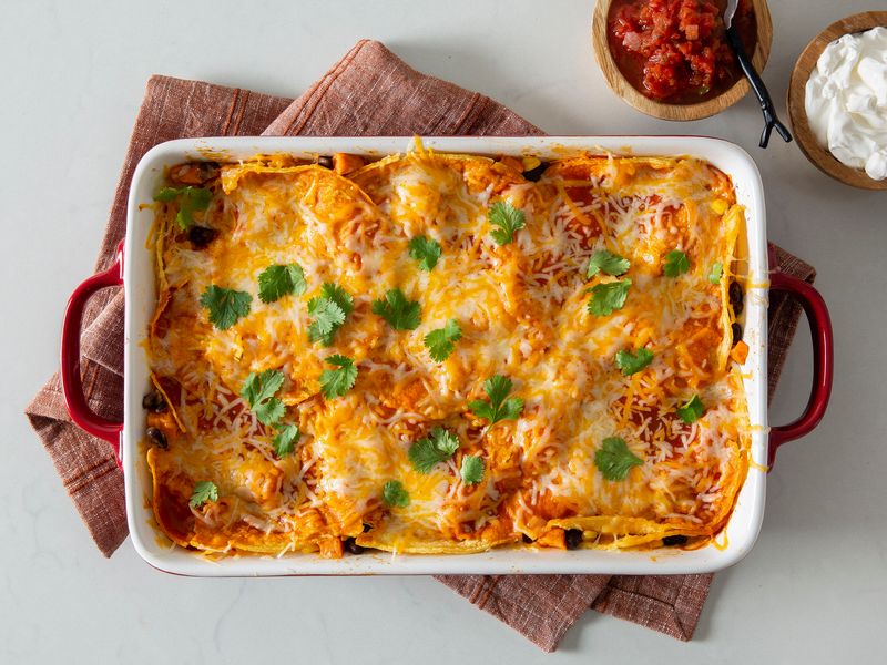 Sweet Potato and Black Bean Enchilada Casserole
