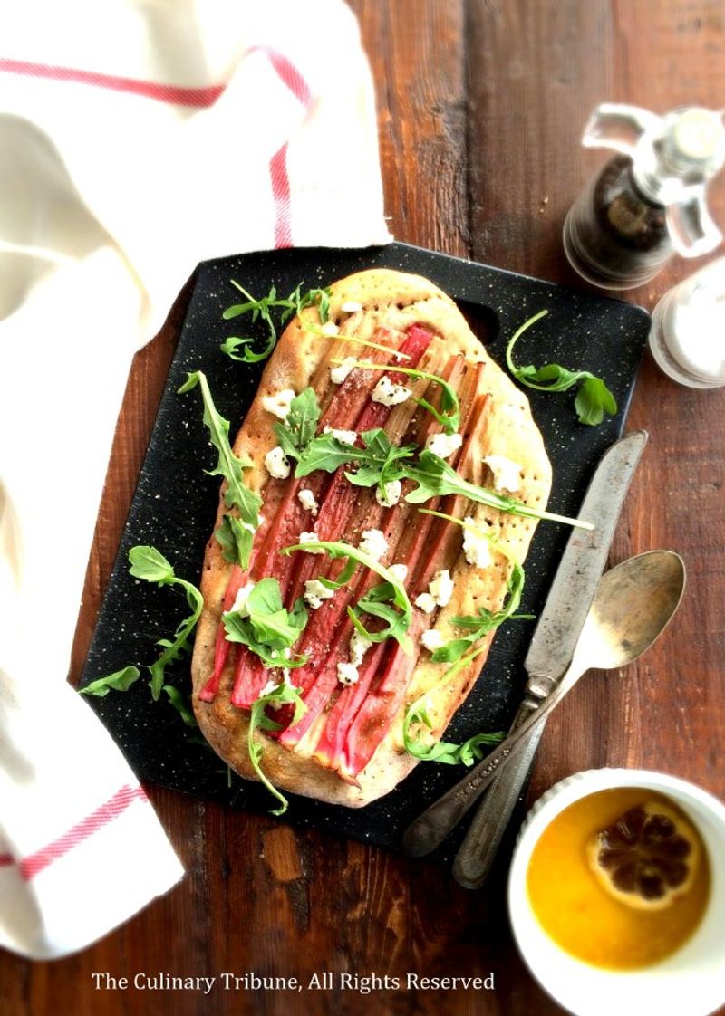 Rhubarb and Goat Cheese Flatbread