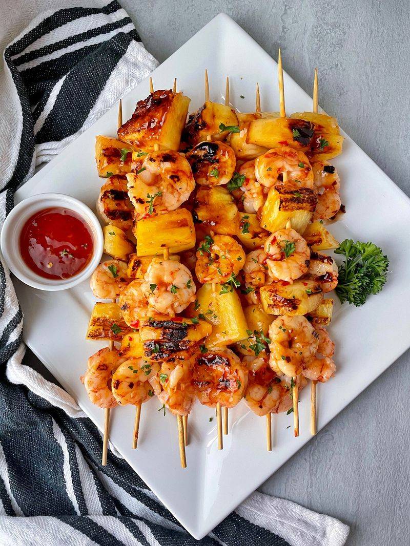 Spicy Pineapple Shrimp Skewers