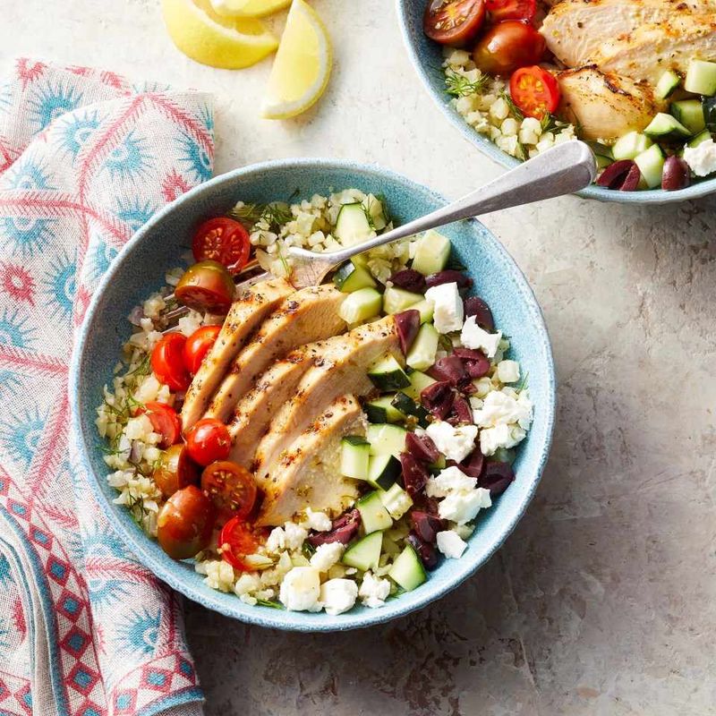 Mediterranean Cauliflower Rice Bowl