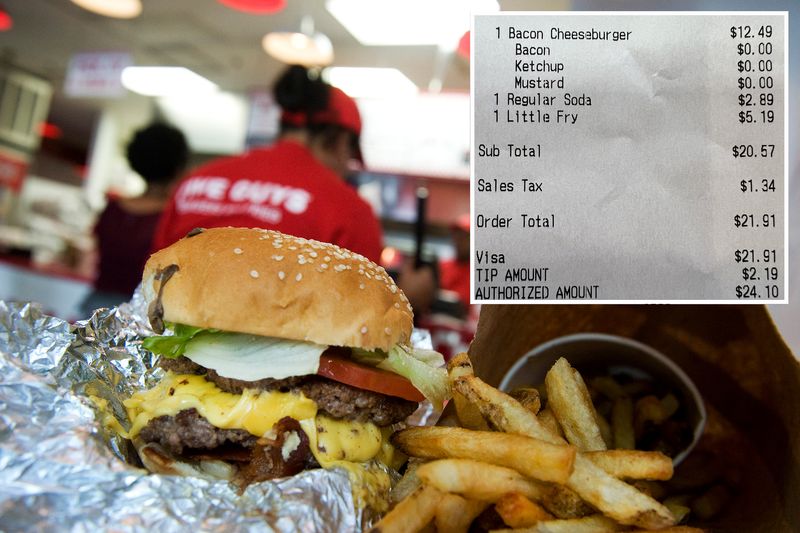 Five Guys Bacon Cheeseburger Combo