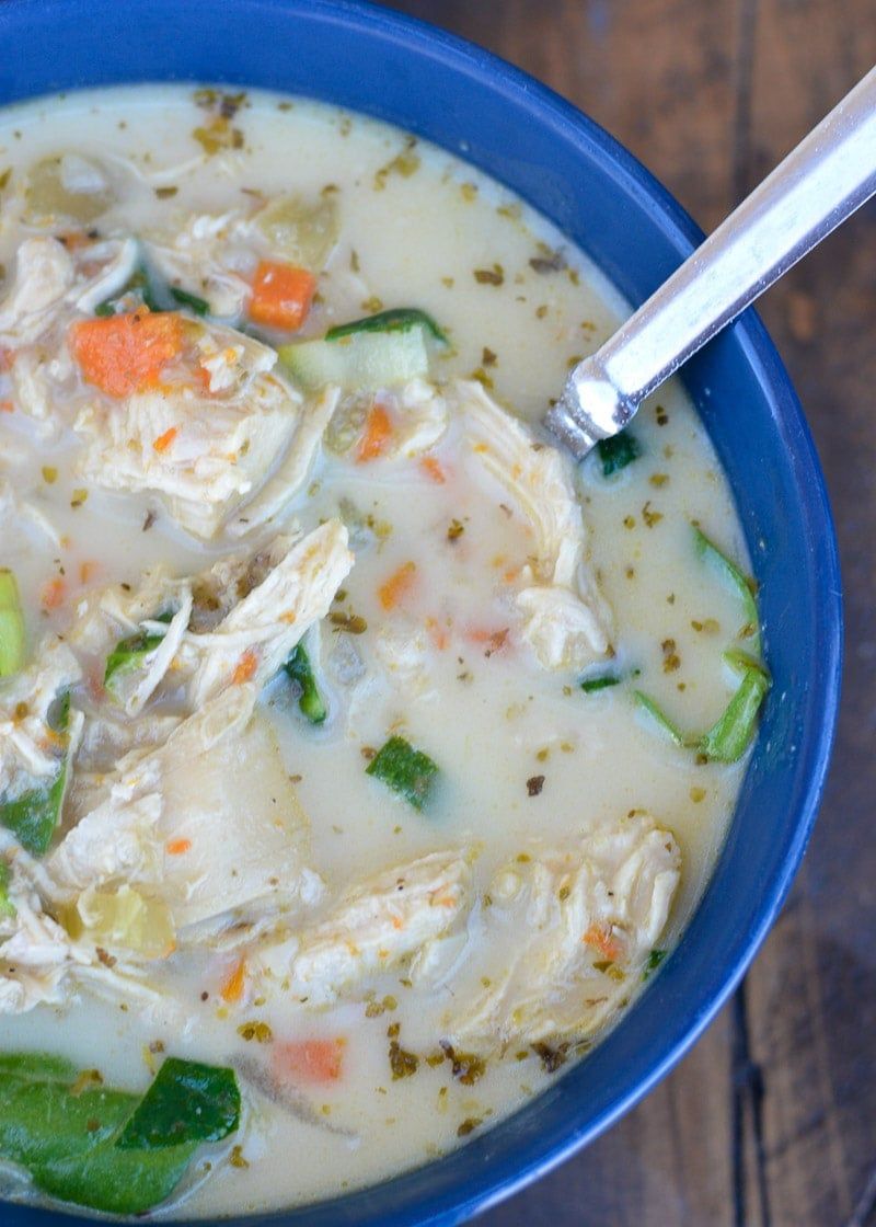 Keto Creamy Chicken and Spinach Soup