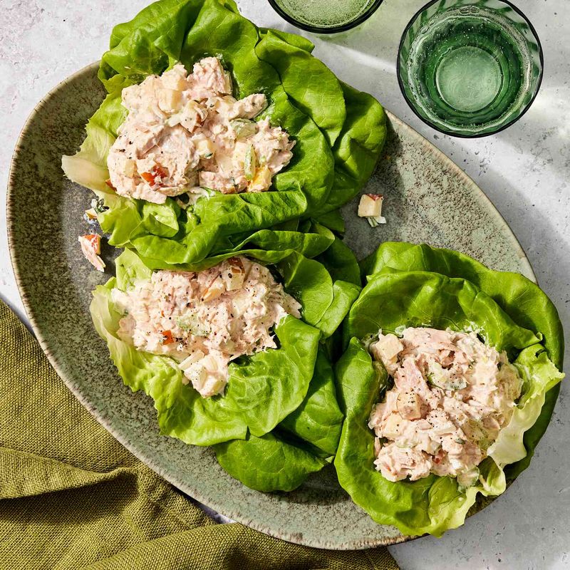 Avocado Tuna Salad Lettuce Wraps