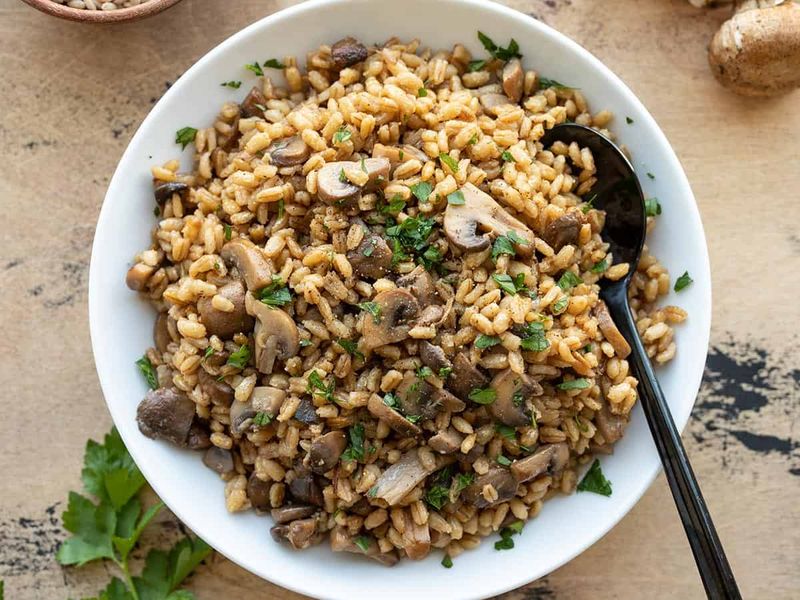 Creamy Mushroom and Barley Bake