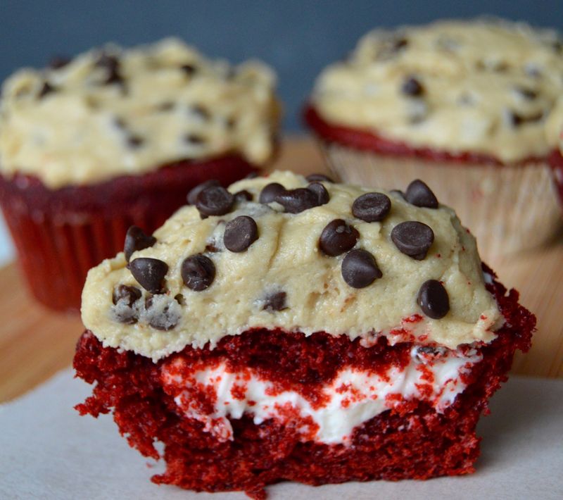 Red Velvet Cookie Cupcakes