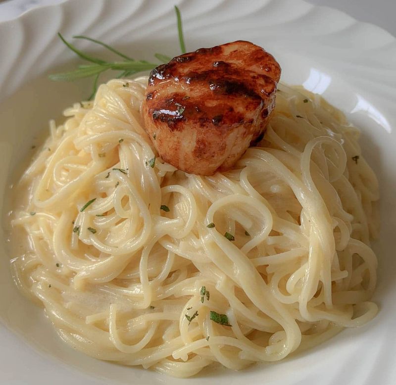 Capellini Beurre Blanc with Bronzed Sea Scallops