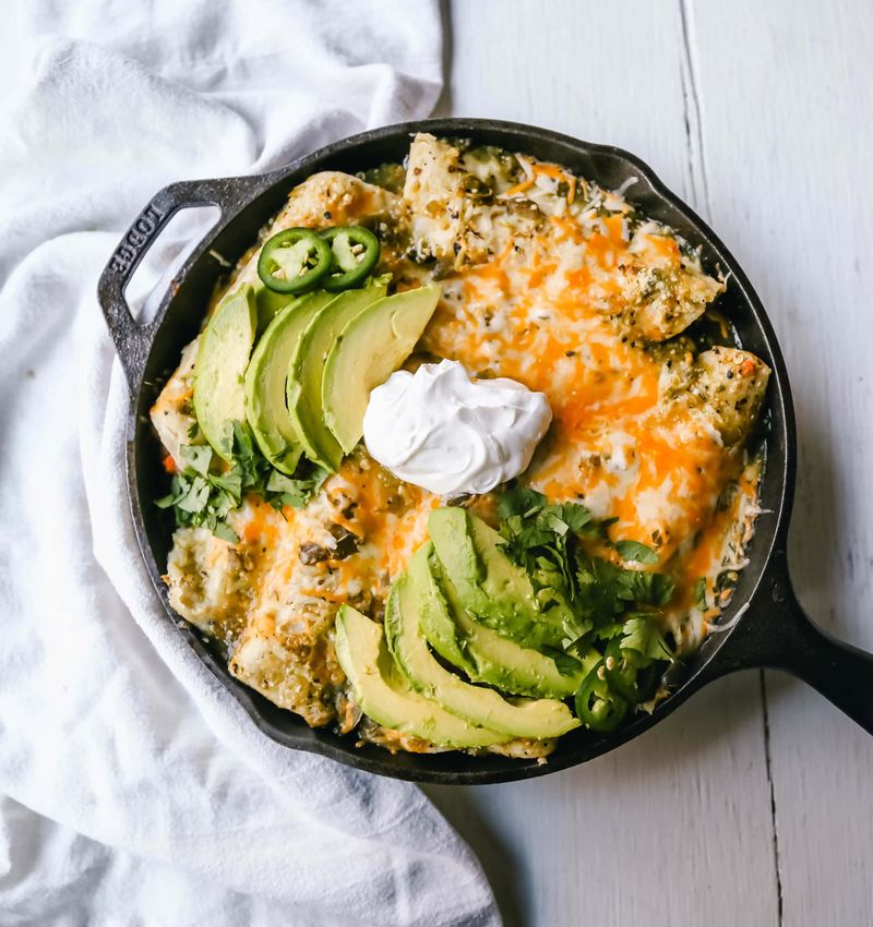Green Chile Sweet Potato Enchiladas