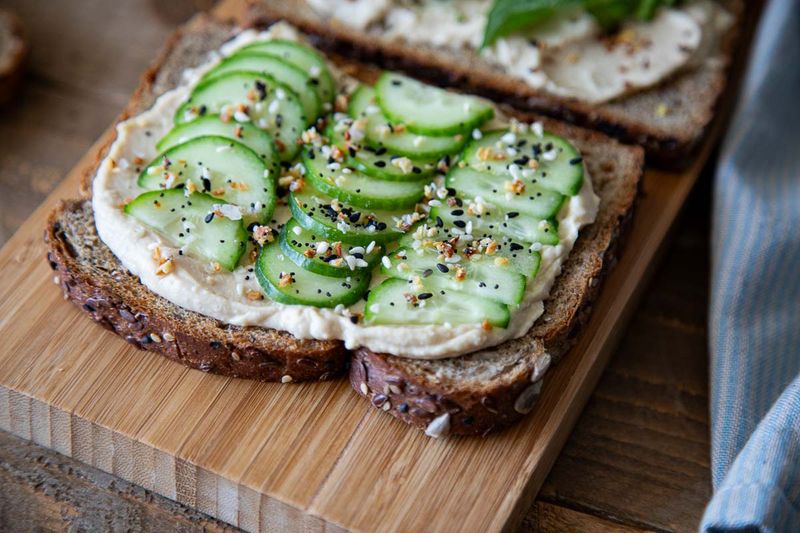 Hummus + Cucumber + Everything Bagel Seasoning
