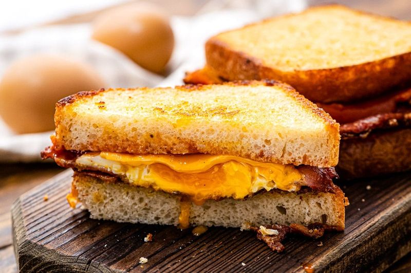 Fried Egg and Ketchup Sandwich