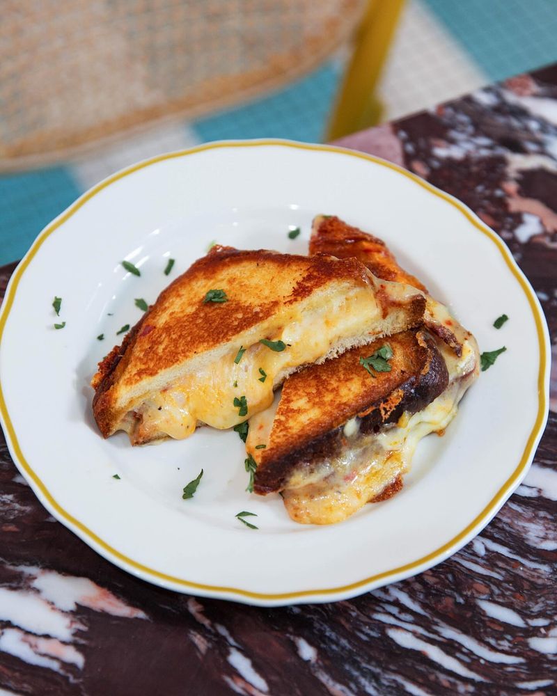 Creole Grilled Cheese with Andouille and Pimento Cheese