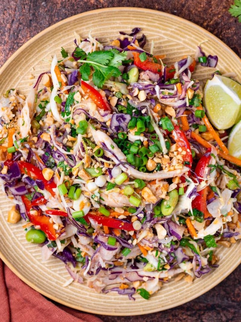 Asian Slaw with Peanut Dressing