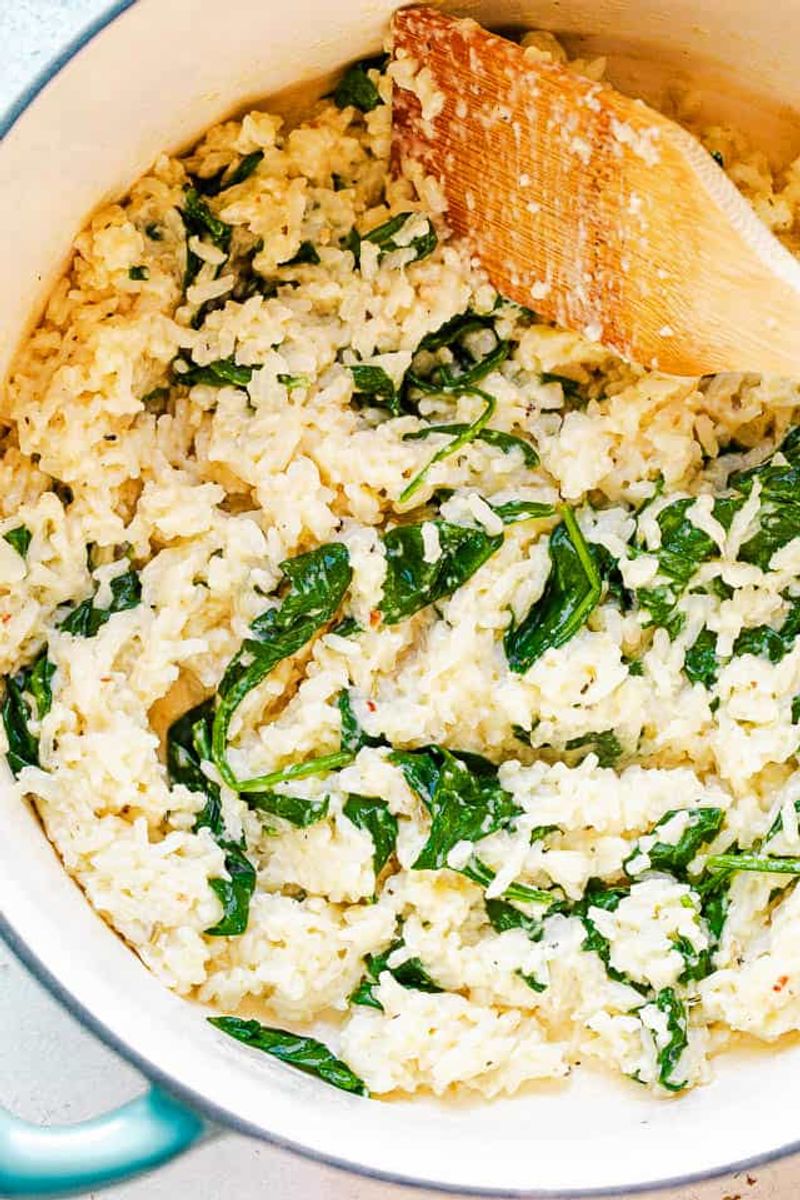 Garlic Butter Rice with Spinach