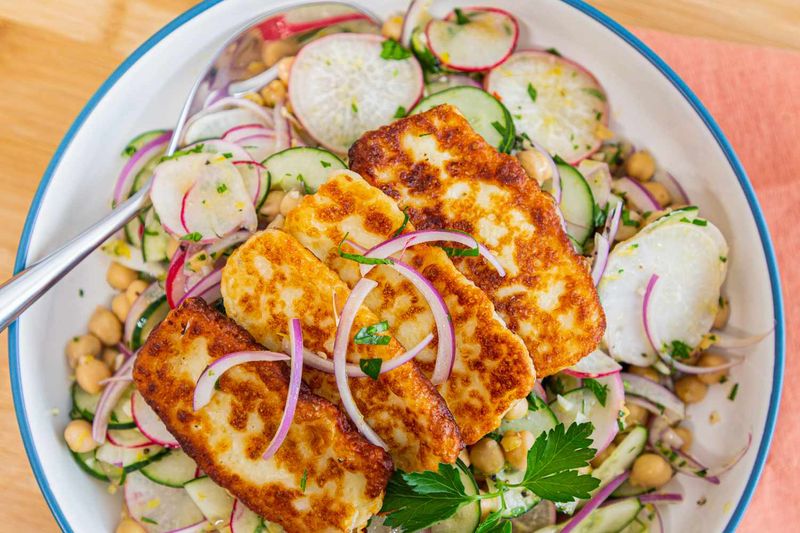 Marinated Chickpea Salad with Radishes and Queso de Freir