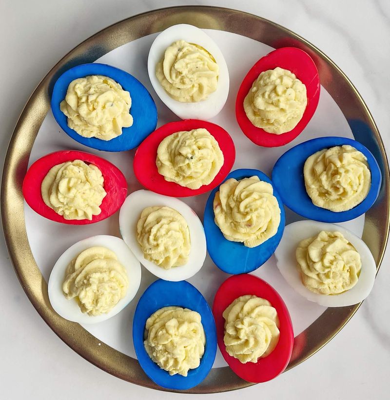 Patriotic Deviled Eggs