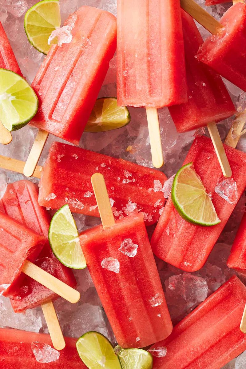 Watermelon Syrup Popsicles